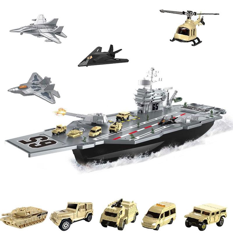 Kit Militar Porta Aviões Tanque Veículos Guerra Cor:Camuflada